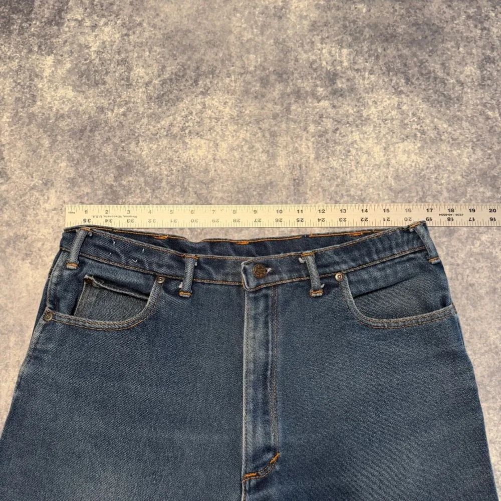 VTG 70s American Heritage Mens Jeans Medium Wash Scovill Zip Western Made USA